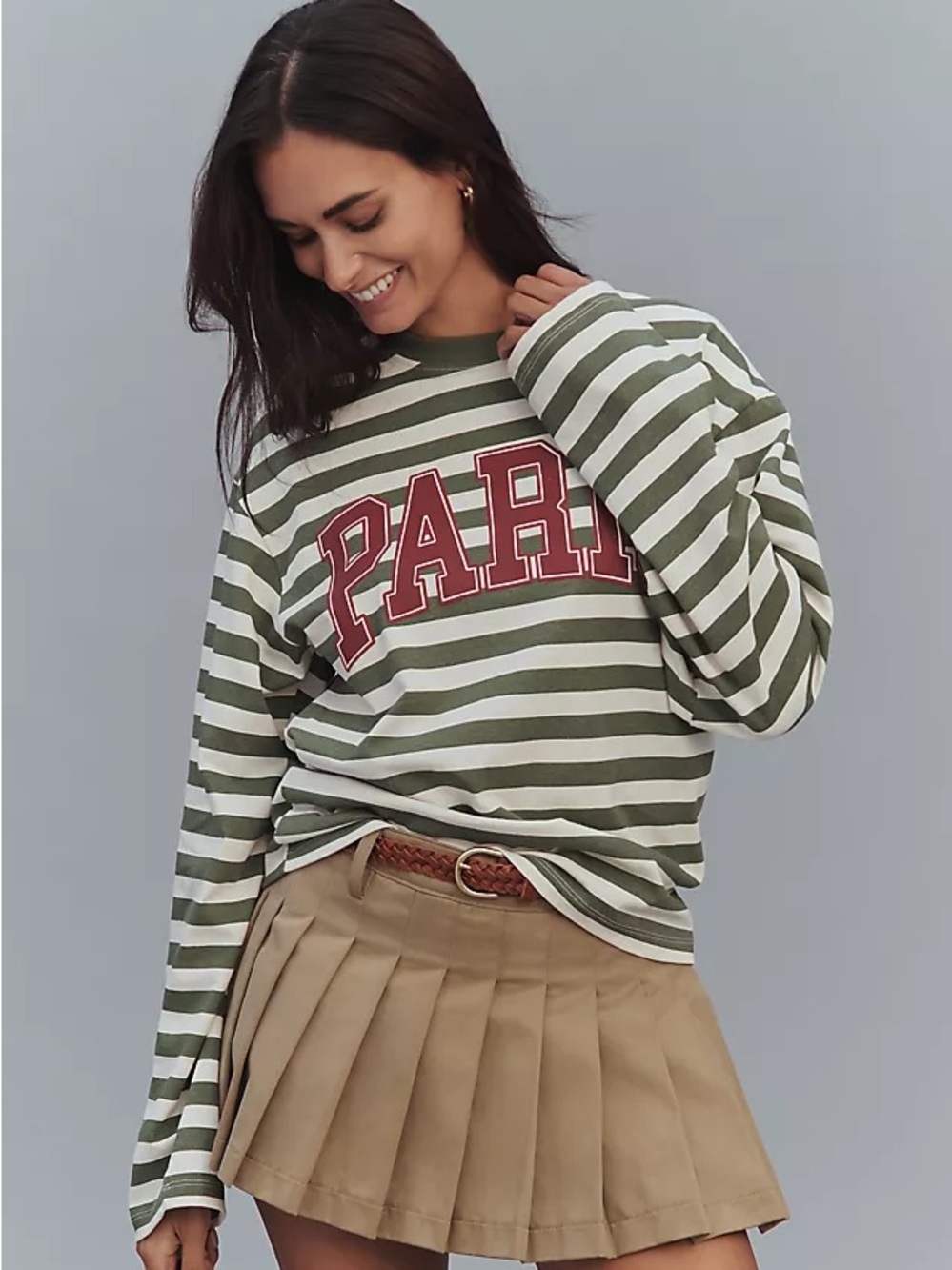 🆕 Anthropologie long-sleeve stripe city top